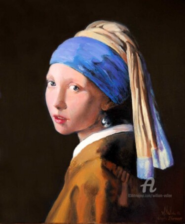 La jeune fille à la perle d'après Vermeer